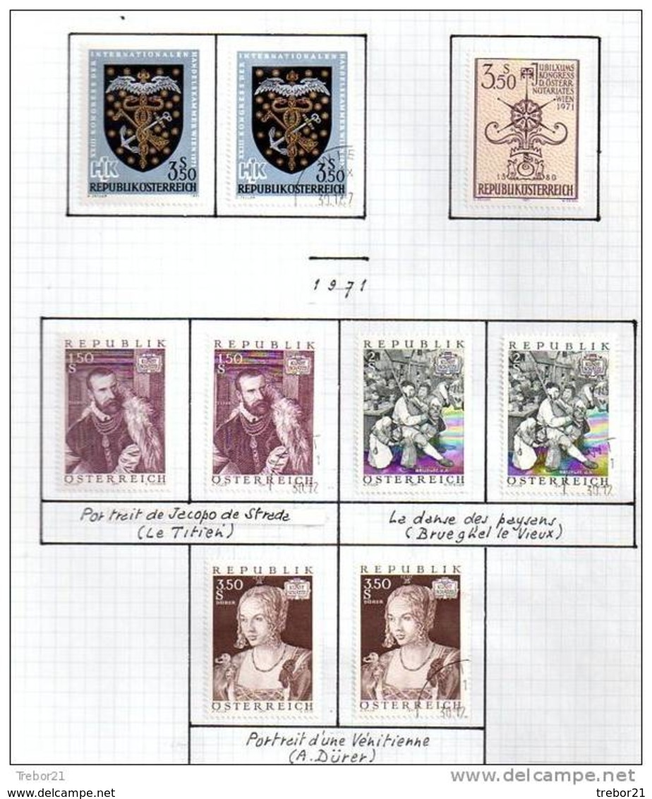 Collection de  timbres d' AUTRICHE. Cote 1 347 €uros