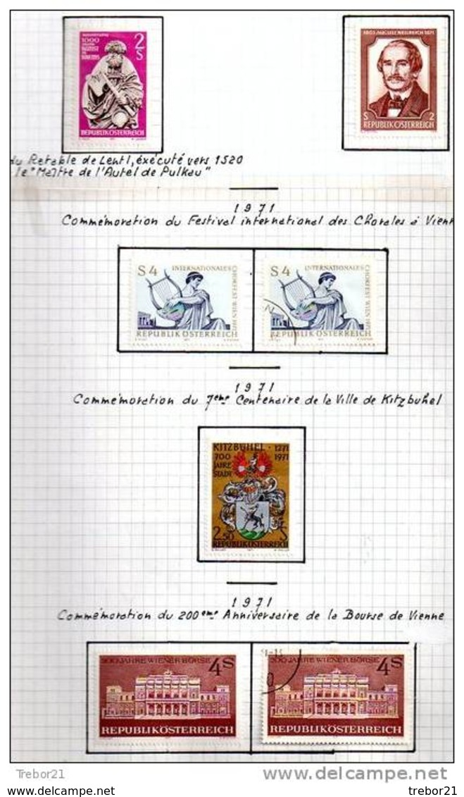 Collection de  timbres d' AUTRICHE. Cote 1 347 €uros