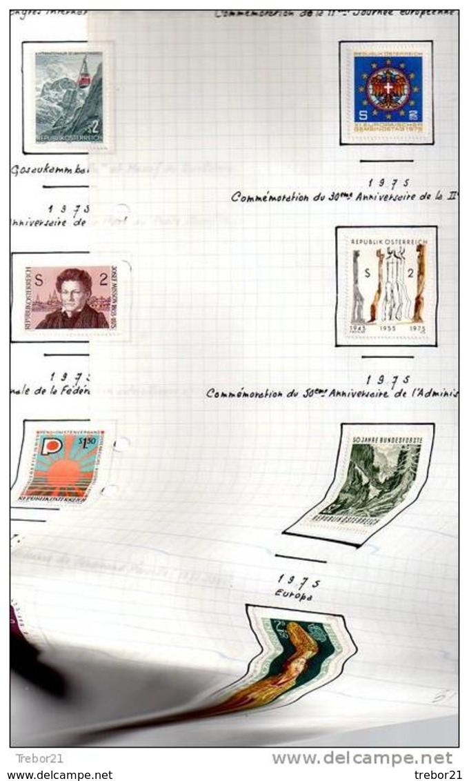 Collection de  timbres d' AUTRICHE. Cote 1 347 €uros