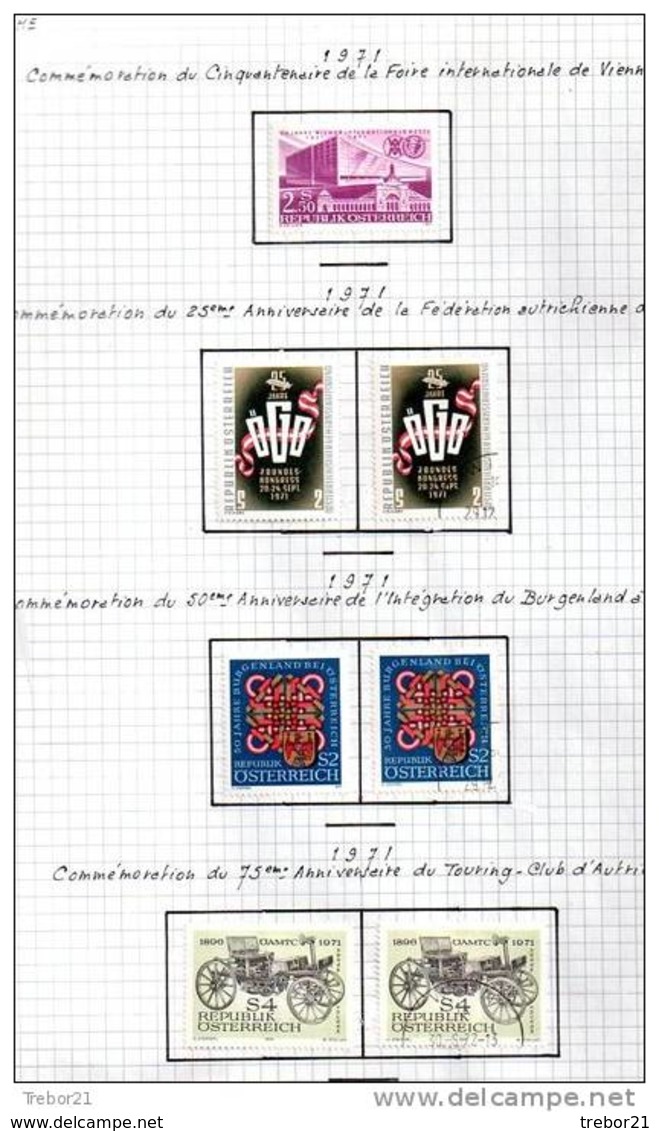 Collection de  timbres d' AUTRICHE. Cote 1 347 €uros