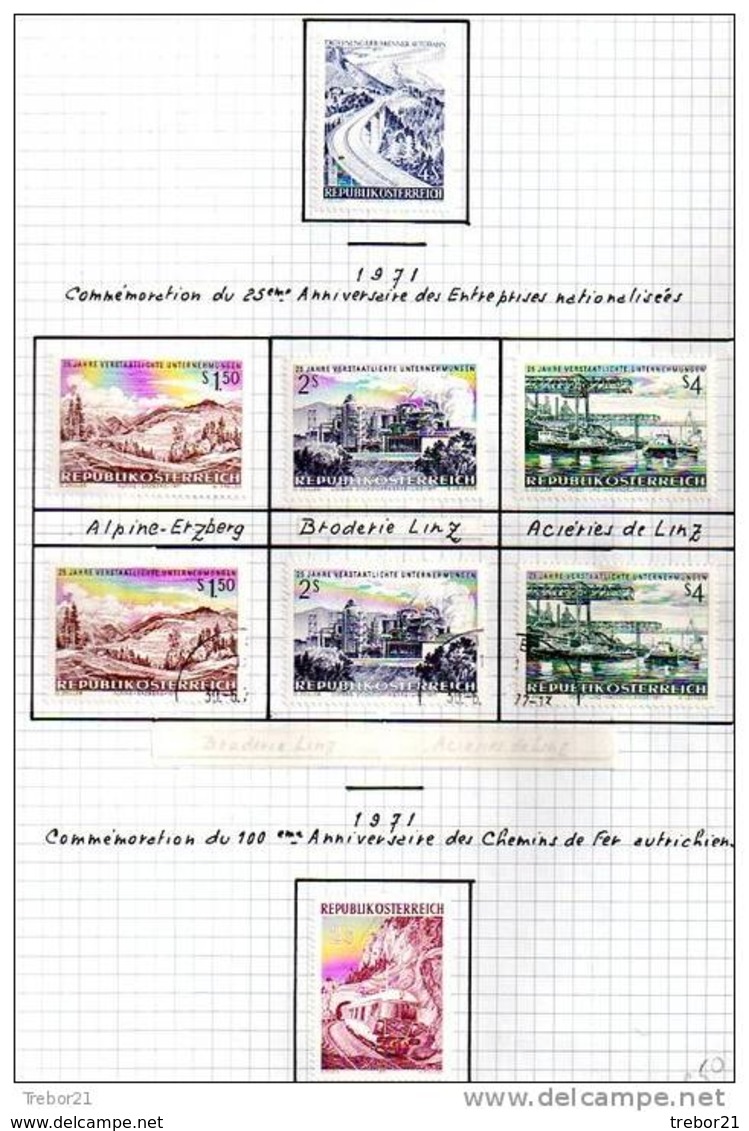 Collection de  timbres d' AUTRICHE. Cote 1 347 €uros