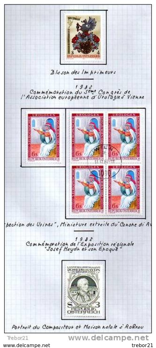 Collection de  timbres d' AUTRICHE. Cote 1 347 €uros