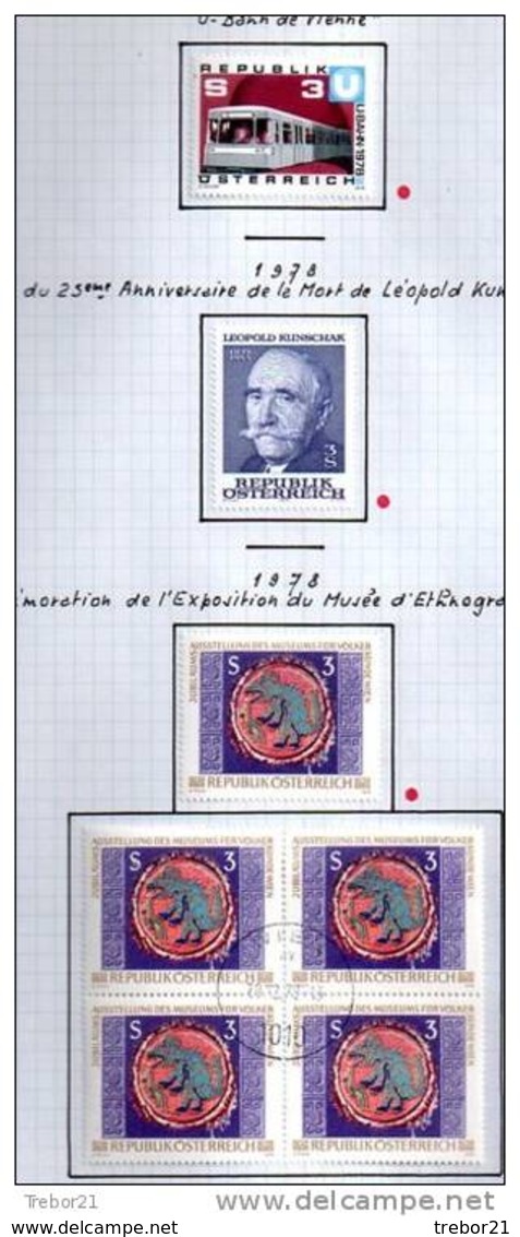 Collection de  timbres d' AUTRICHE. Cote 1 347 €uros