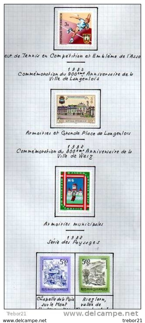 Collection de  timbres d' AUTRICHE. Cote 1 347 €uros