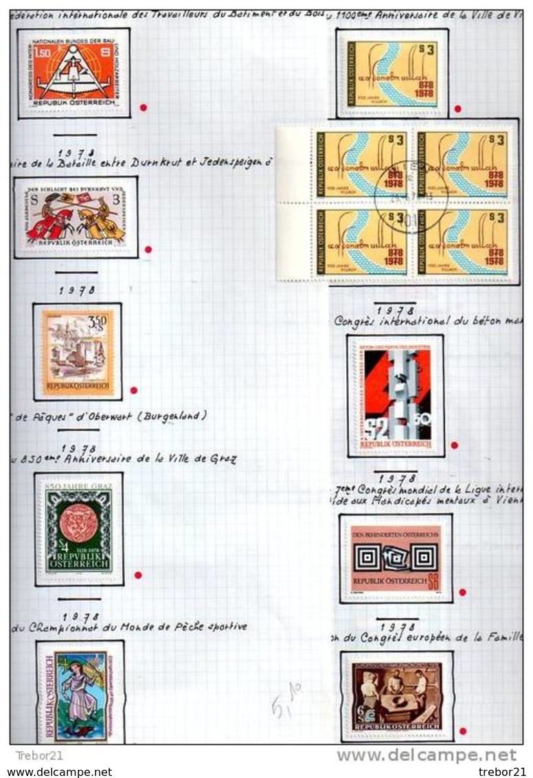 Collection de  timbres d' AUTRICHE. Cote 1 347 €uros