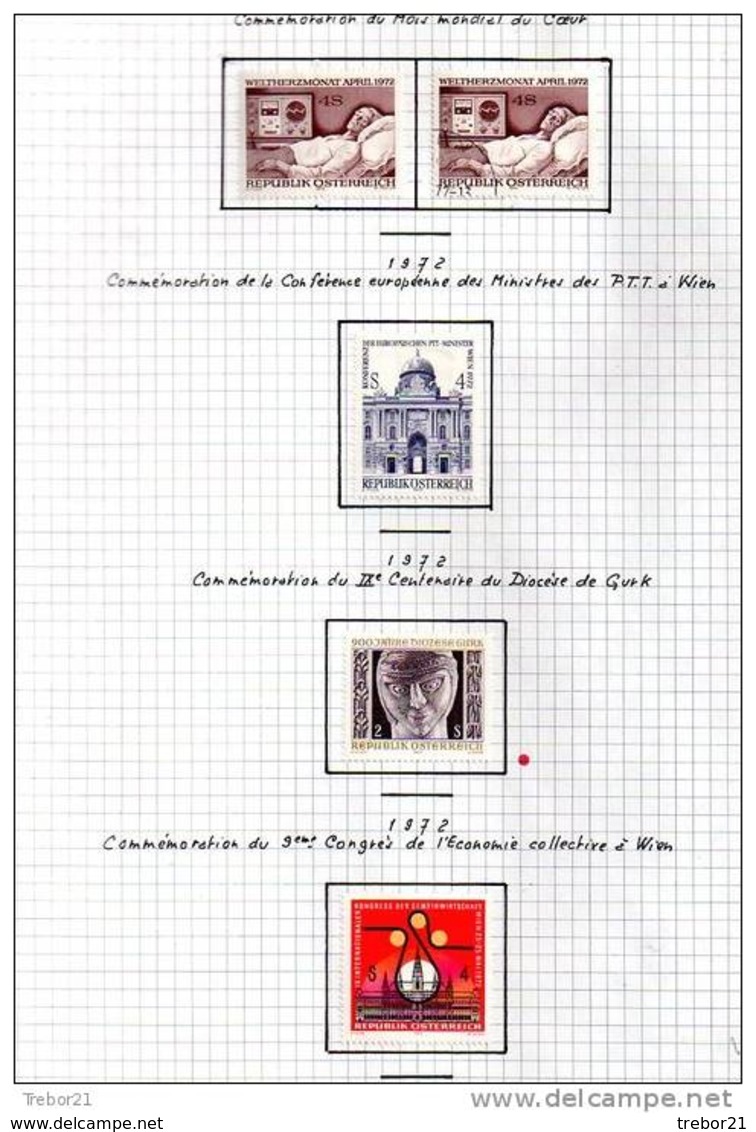 Collection de  timbres d' AUTRICHE. Cote 1 347 €uros