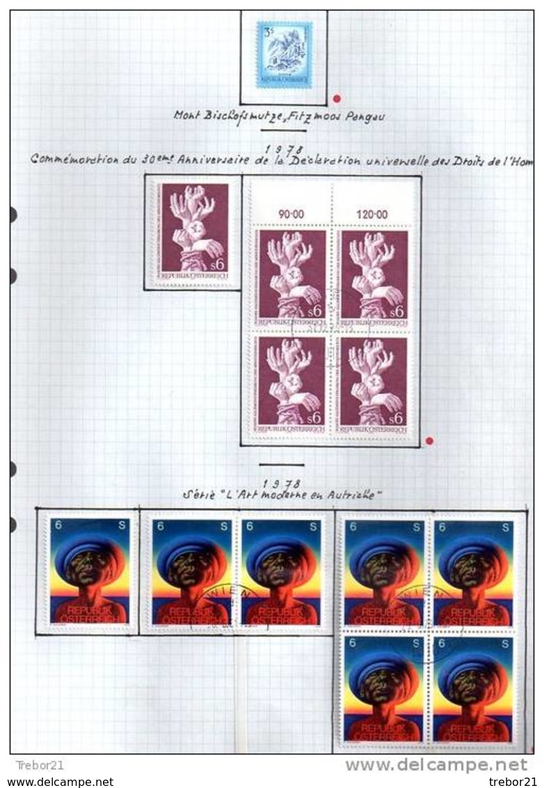 Collection de  timbres d' AUTRICHE. Cote 1 347 €uros