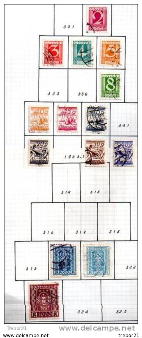 Collection de  timbres d' AUTRICHE. Cote 1 347 €uros