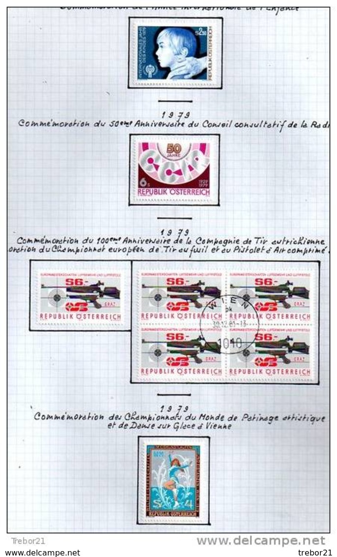 Collection de  timbres d' AUTRICHE. Cote 1 347 €uros