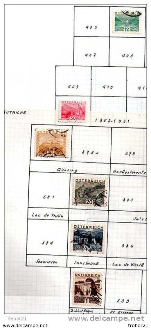 Collection de  timbres d' AUTRICHE. Cote 1 347 €uros