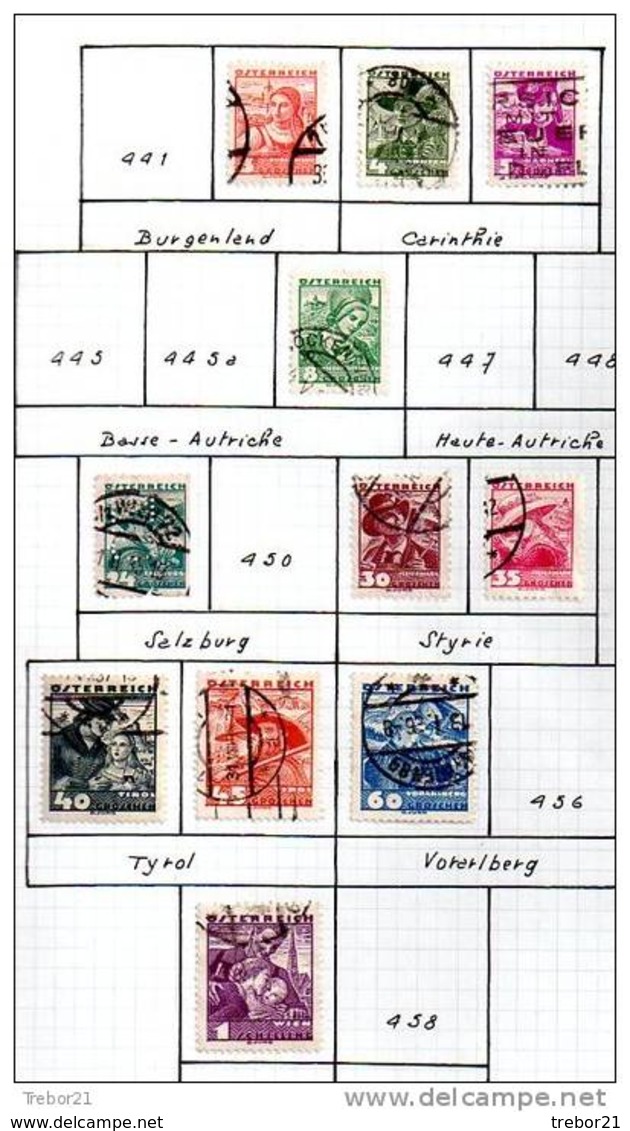 Collection de  timbres d' AUTRICHE. Cote 1 347 €uros