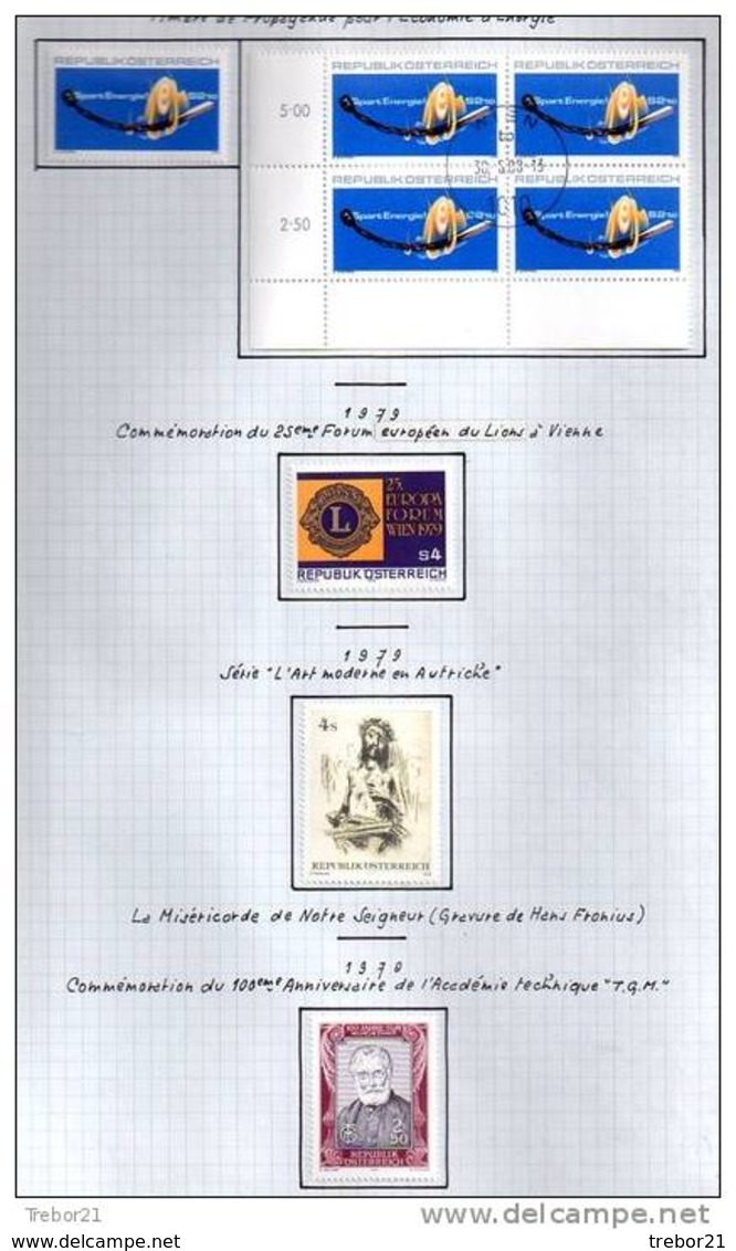 Collection de  timbres d' AUTRICHE. Cote 1 347 €uros