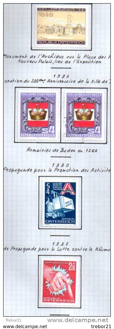 Collection de  timbres d' AUTRICHE. Cote 1 347 €uros