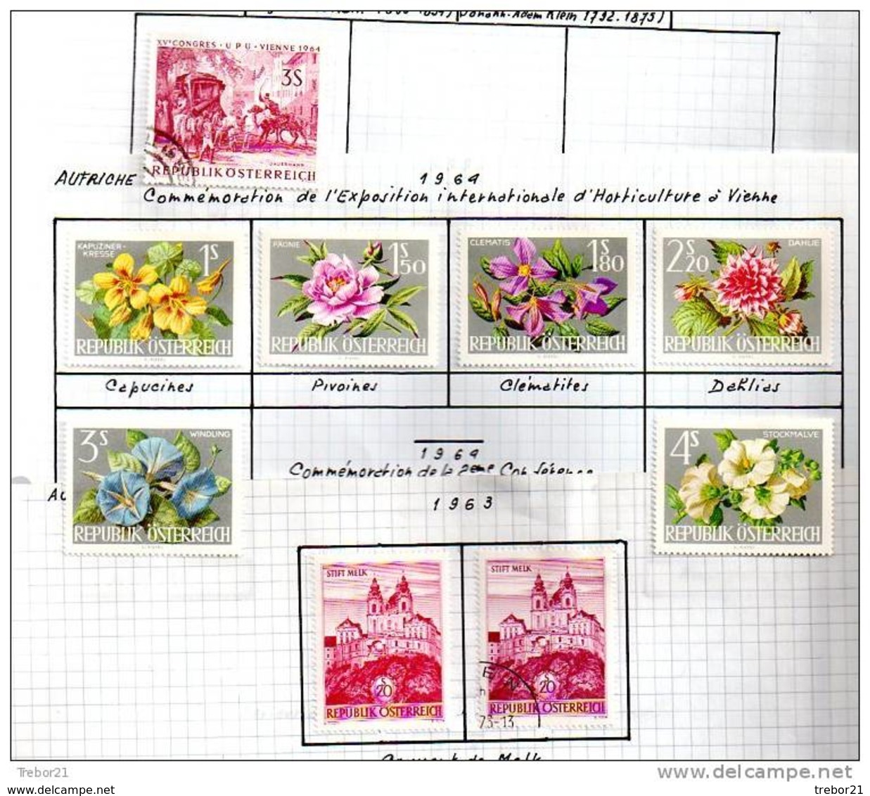 Collection de  timbres d' AUTRICHE. Cote 1 347 €uros