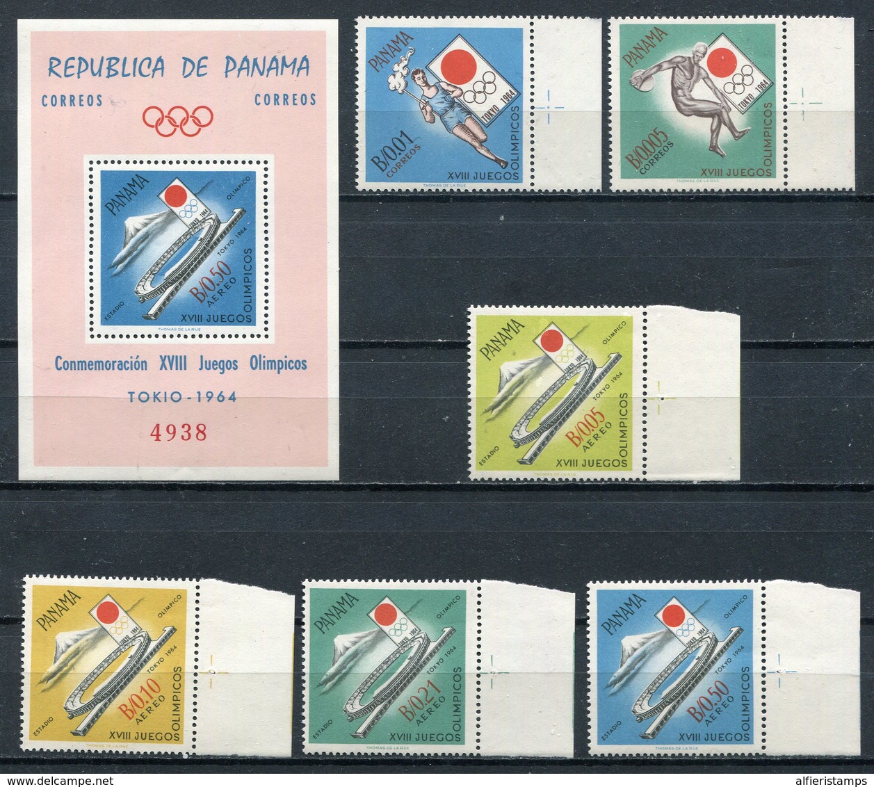 1964 - PANAMA-OLYMPIC'S TOKIO- 6 VAL. +   S.S.  -  M.N.H.- LUXE !! - Panama