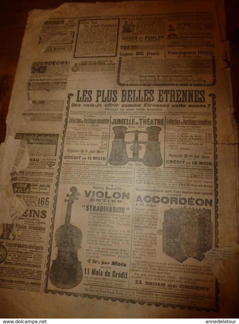 1908 LE PETIT JOURNAL:Héroïque Maréchal des Logis Ben-Daoud à Anoual;Histoire d'un honnête voleur avec Mr Marsolié; etc