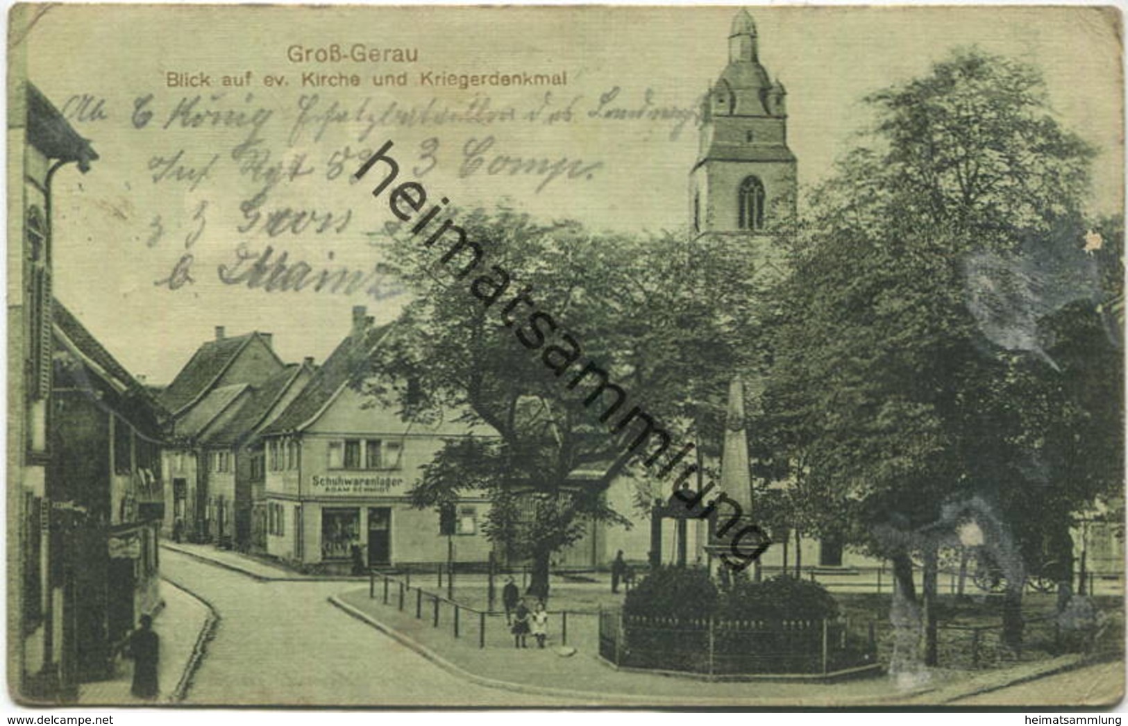 Gross-Gerau - Ev. Kirche - Kriegerdenkmal - Schuhwarenlager - Verlag K. Schnetter Gross-Gerau - Gross-Gerau