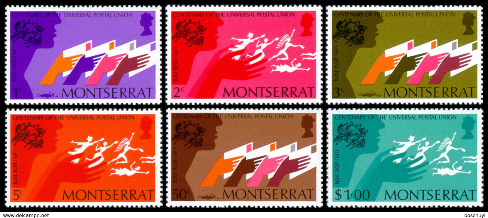 Montserrat, 1974, UPU Centenary, Universal Postal Union, United Nations, MNH, Michel 305-310 - Montserrat