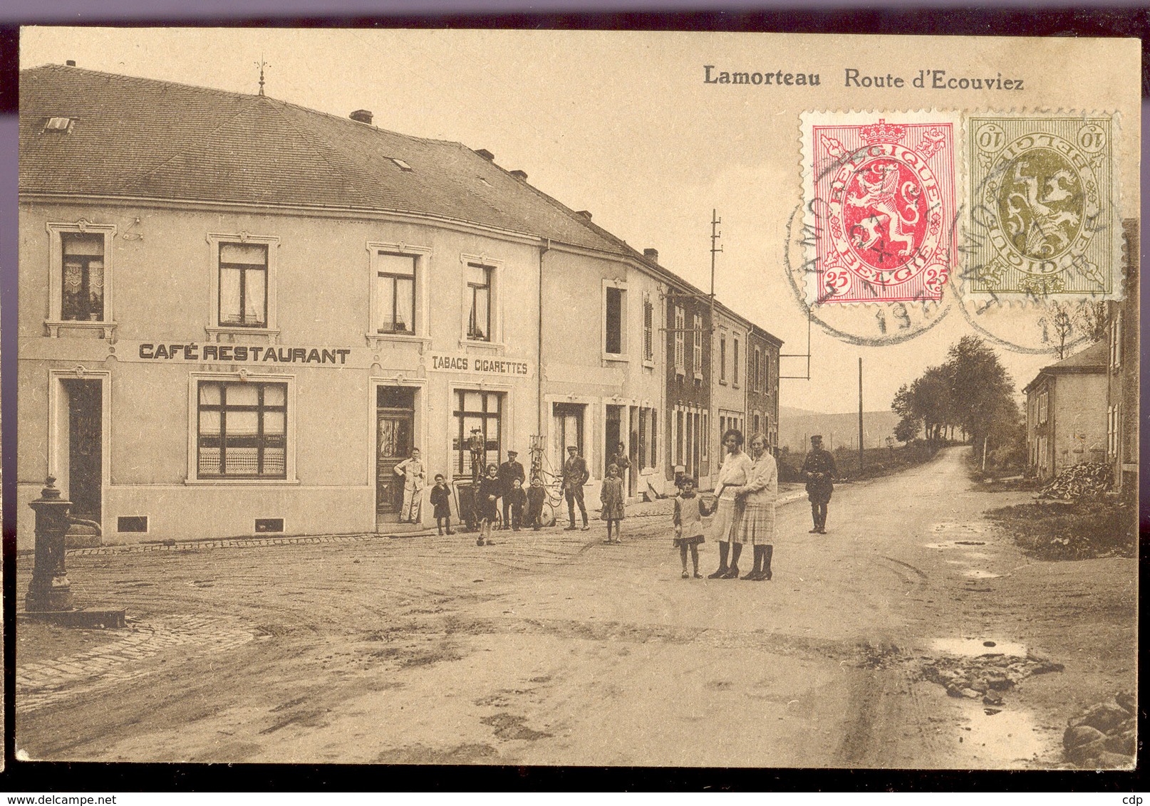 Cpa Lamorteau   1932   Café - Rouvroy