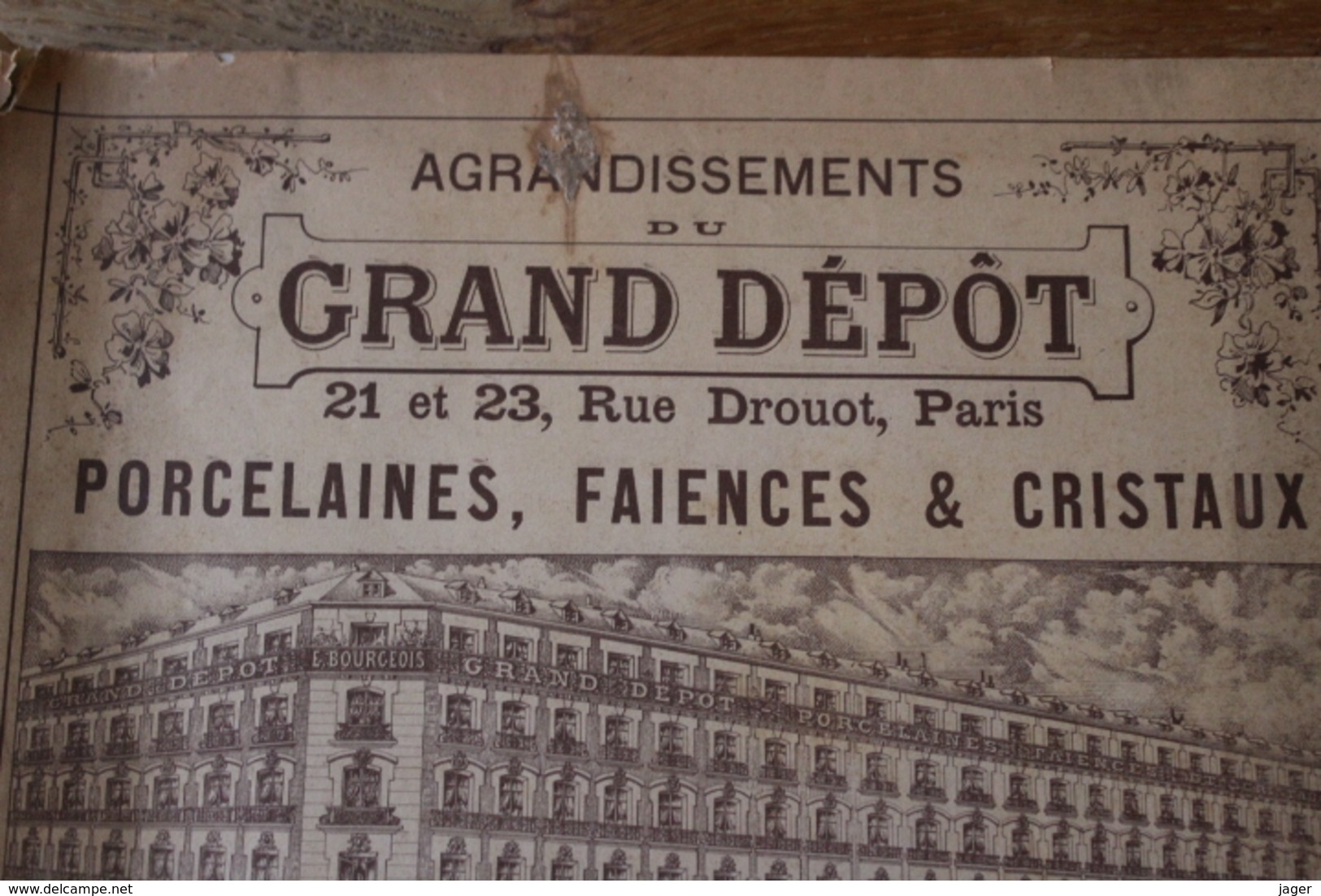 Catalogue   Le Grand Depot  Vers 1890   Faience Verrerie - Publicités