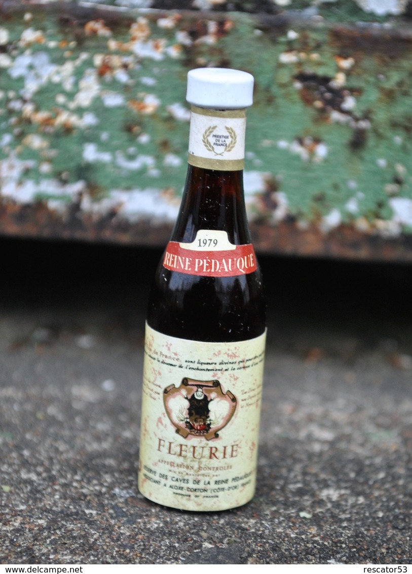 Rare Ancienne Mignonnettes Vin Reine Pédauque Fleurie - Miniaturflaschen