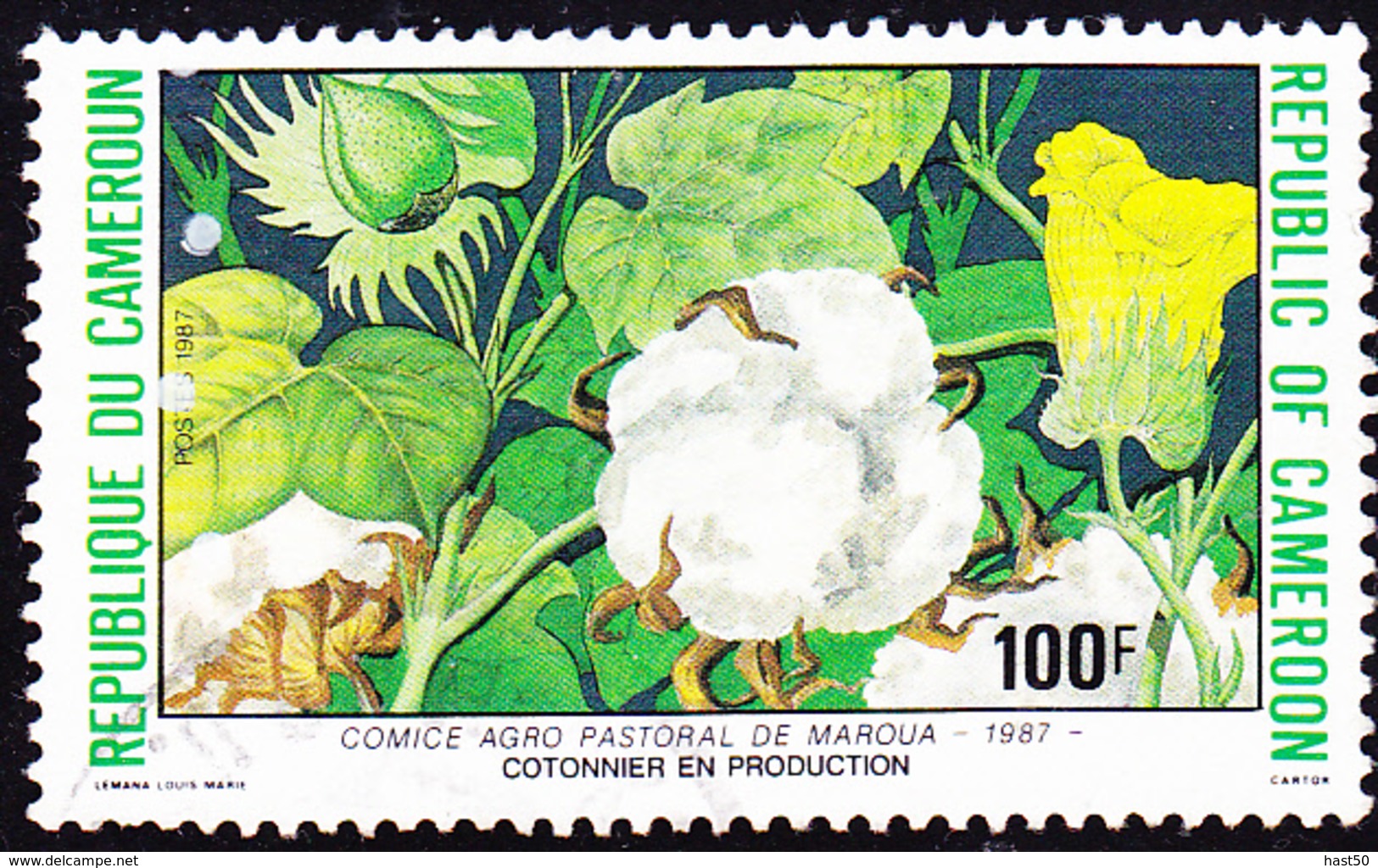 Karemun - Baumwolle (Gossypium L.) (Mi.Nr.: 1153) 1988 - Gest Used Obl - Cameroun (1960-...)