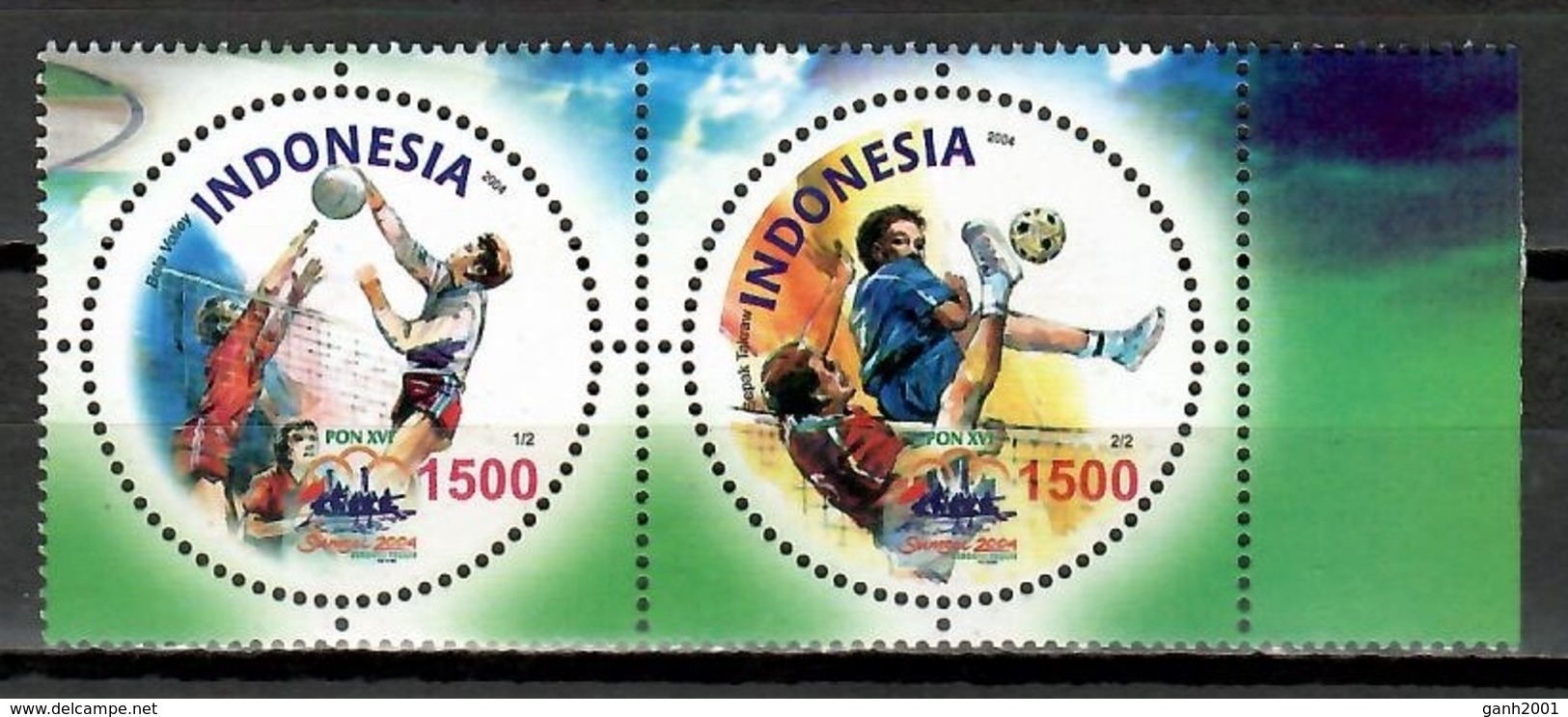 Indonesia 2004 / Sport Football Soccer Volleyball MNH Fútbol Voleibol / Cu10819  40-2 - Autres & Non Classés