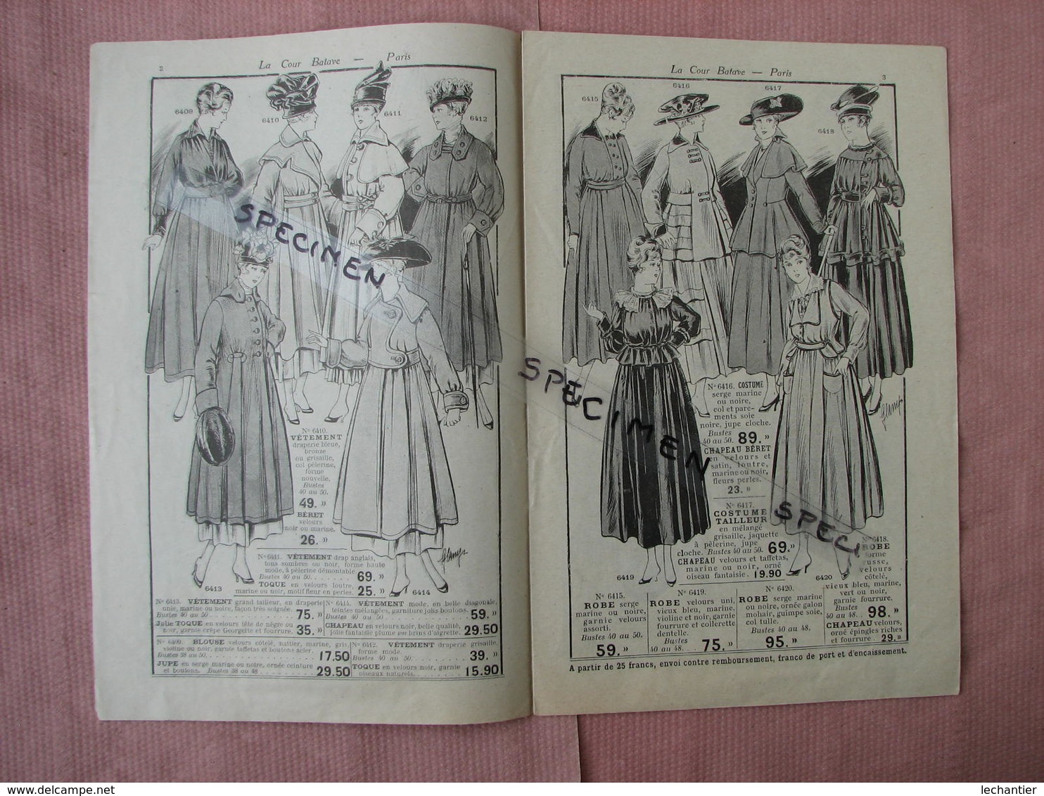 La Cour Batave Catalogue Hiver 1916- Catalogue été 1917 Avec Leur Bande D'envoi Timbrée, Oblitérée. TBE - Textile & Vestimentaire