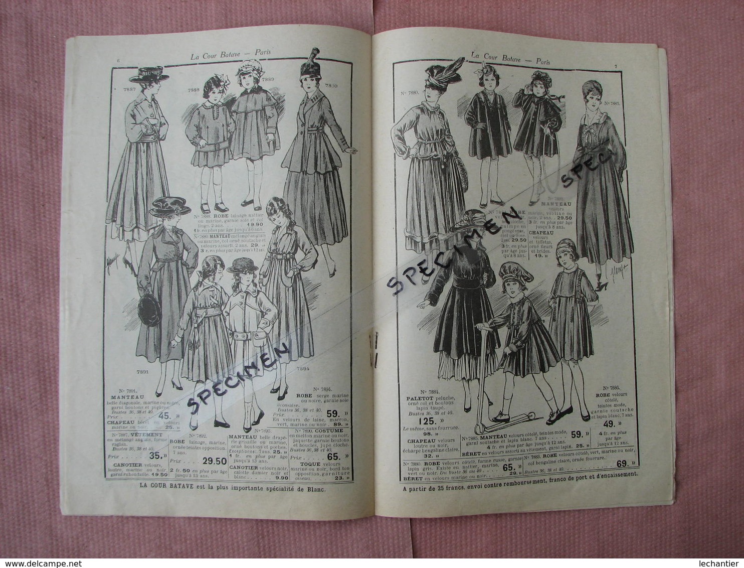 La Cour Batave Catalogue Hiver 1916- Catalogue été 1917 Avec Leur Bande D'envoi Timbrée, Oblitérée. TBE - Textile & Vestimentaire