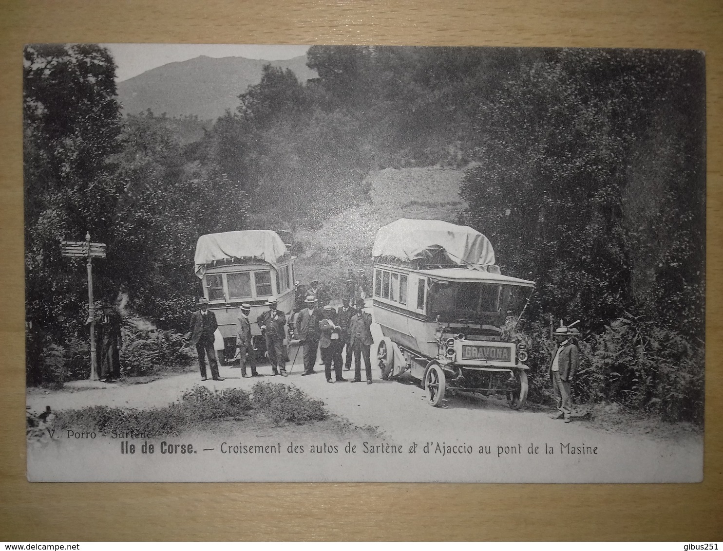 CPA CORSE CROISEMENT DES AUTOS DE SARTENE ET AJACCIO AU PONT DE LA MASINE - Autres & Non Classés