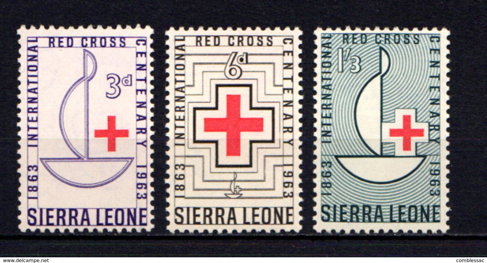 SIERRA  LEONE    1963    Centenary  Of  Red  Cross    Set  Of  3    MNH - Sierra Leone (1961-...)