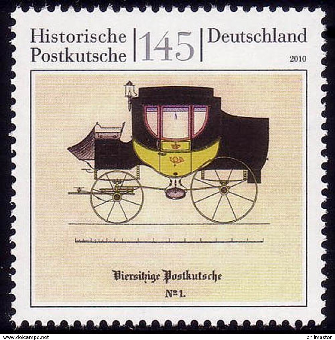 2806 Postkutsche 145 Cent Nk Aus 200-Rolle Mit GERADER Nummer ** - Rollenmarken