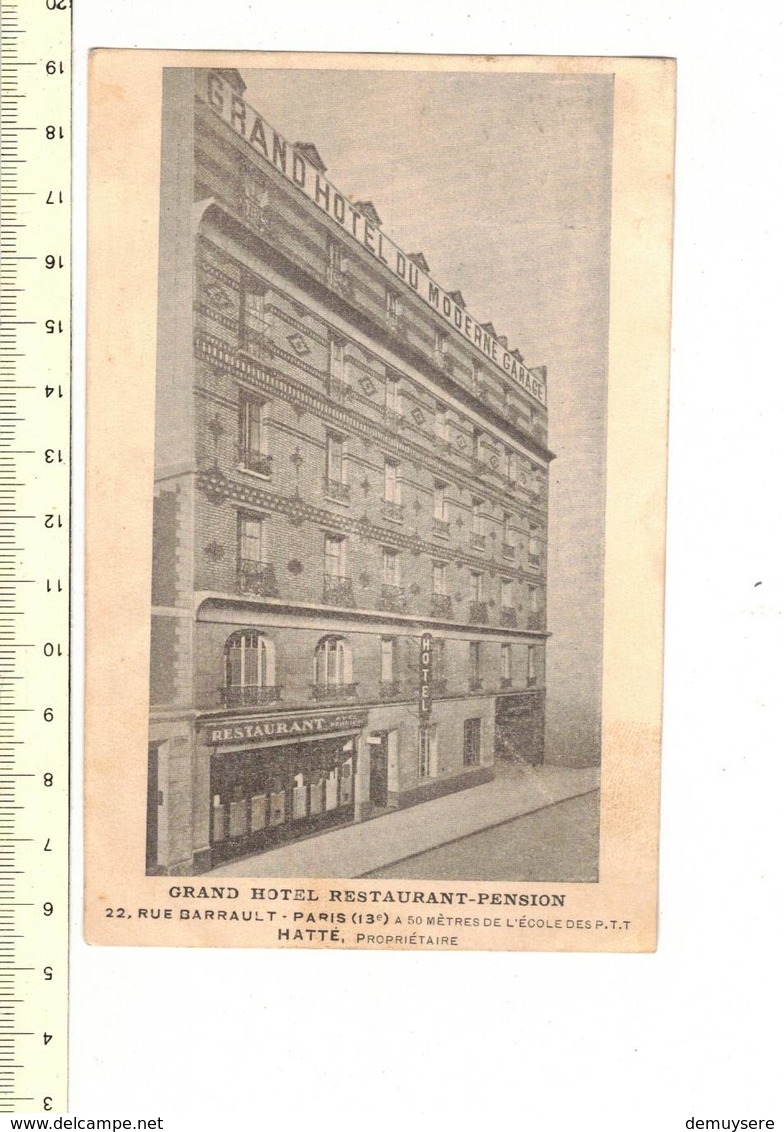 49377 -D6.50 - GRAND HOTEL RESTAURANT PENSION PARIS - Cafés, Hôtels, Restaurants