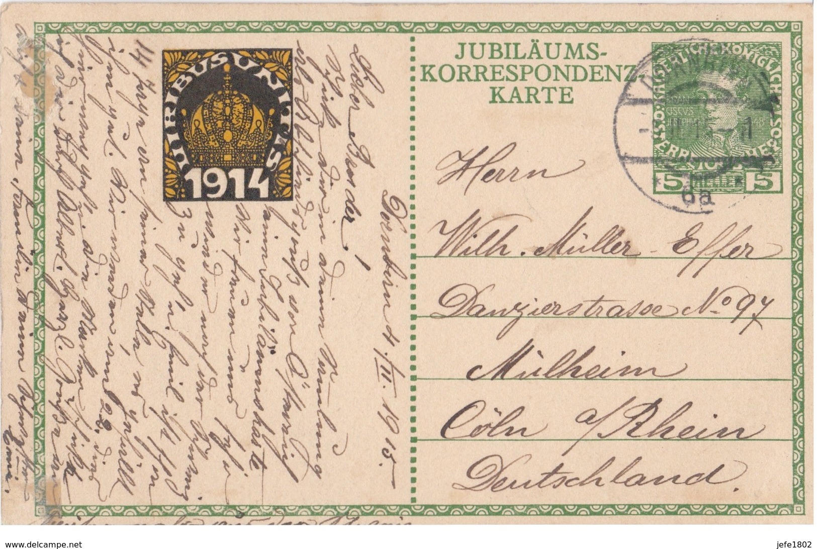 Jubiläums-Korrespondentz-Karte - 1914 - Autres & Non Classés