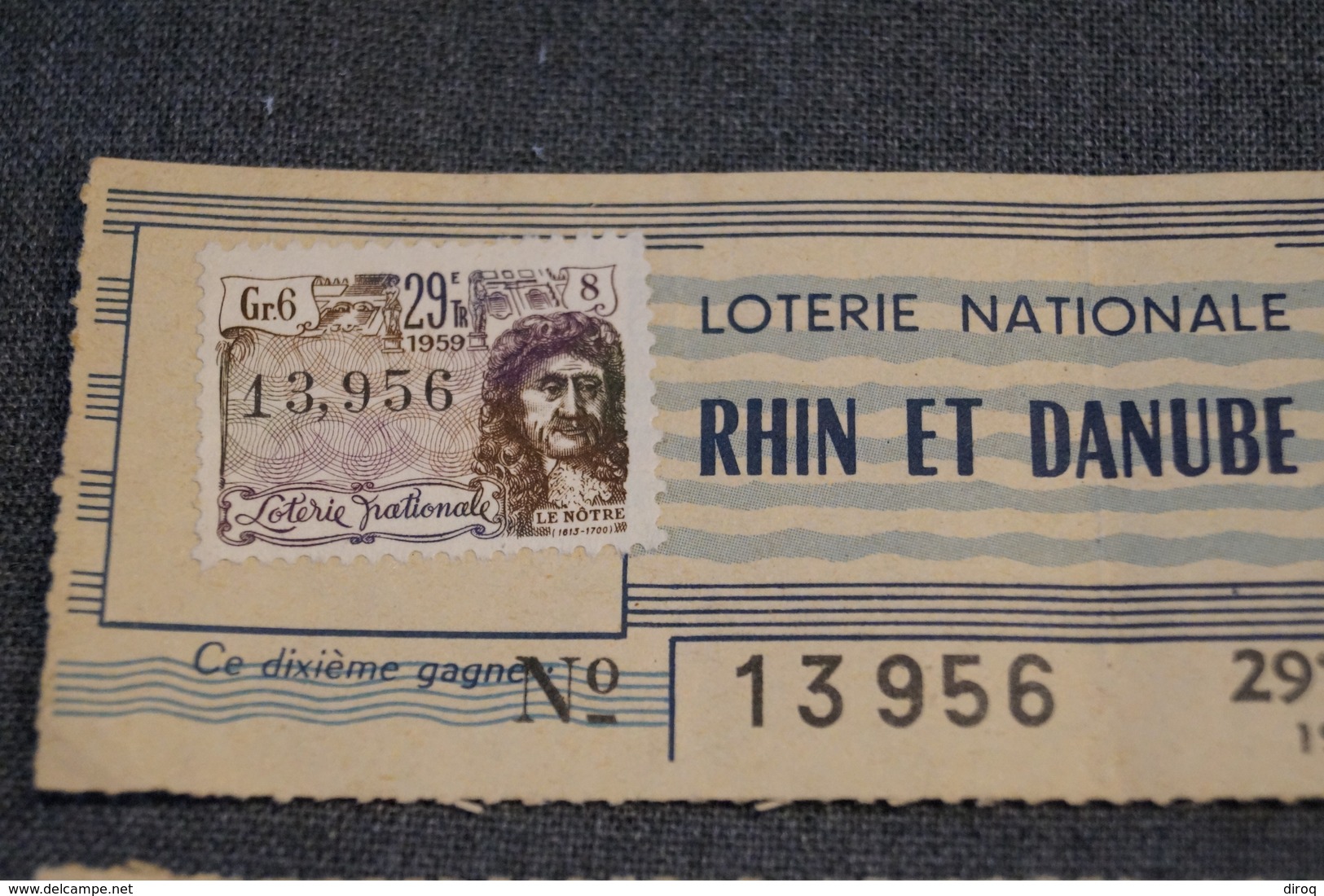 2 Billets Loterie Nationale FRANCE,1959,Rhin Et Danube,200 F. - Billets De Loterie