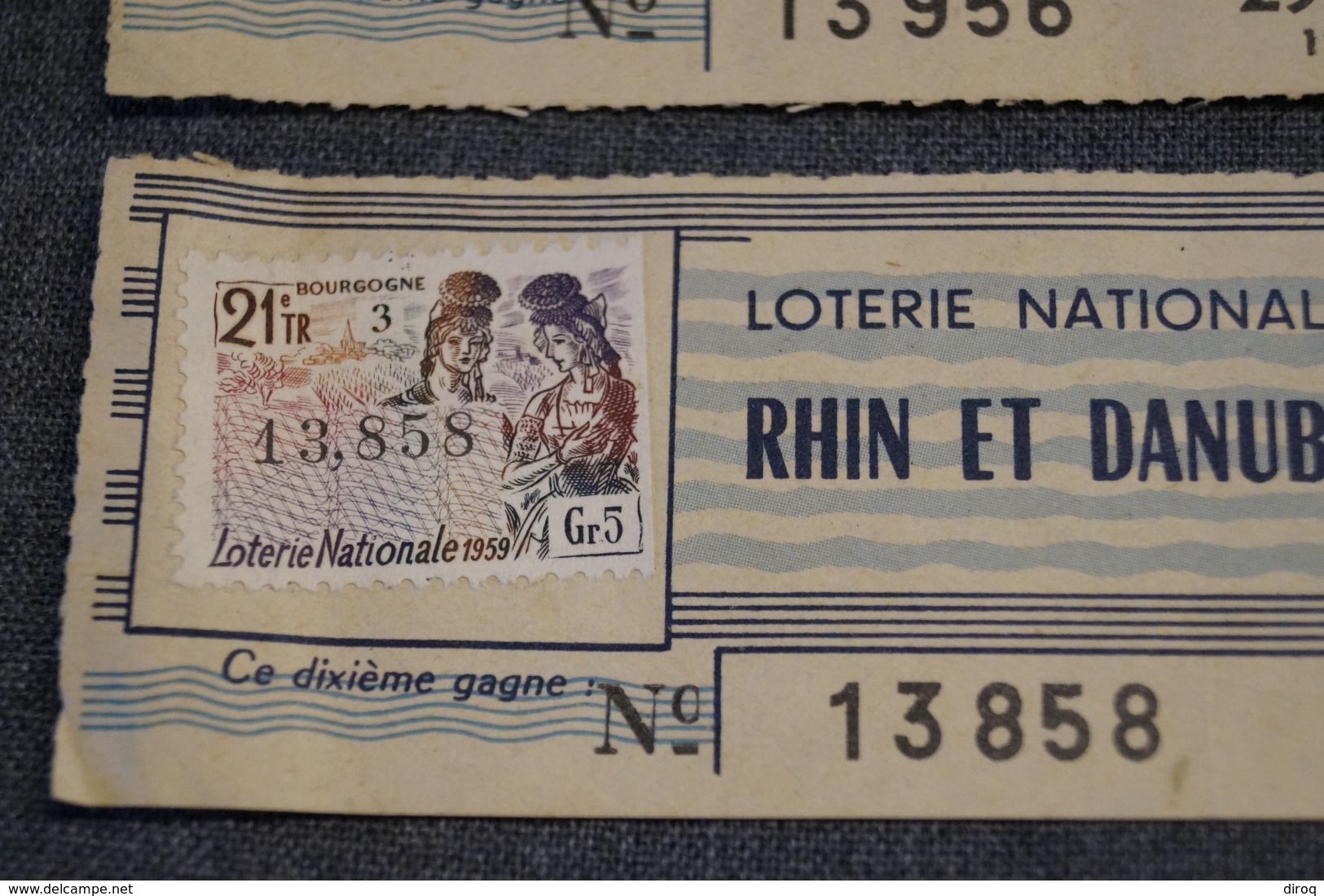 2 Billets Loterie Nationale FRANCE,1959,Rhin Et Danube,200 F. - Billets De Loterie