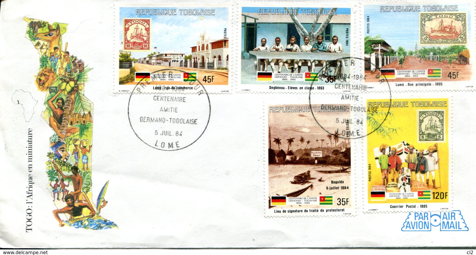 TOGO - Centenaire De L'amitié Germano-togolaise - 5 Timbres De La Série 1104 à 1137 - Togo (1960-...)