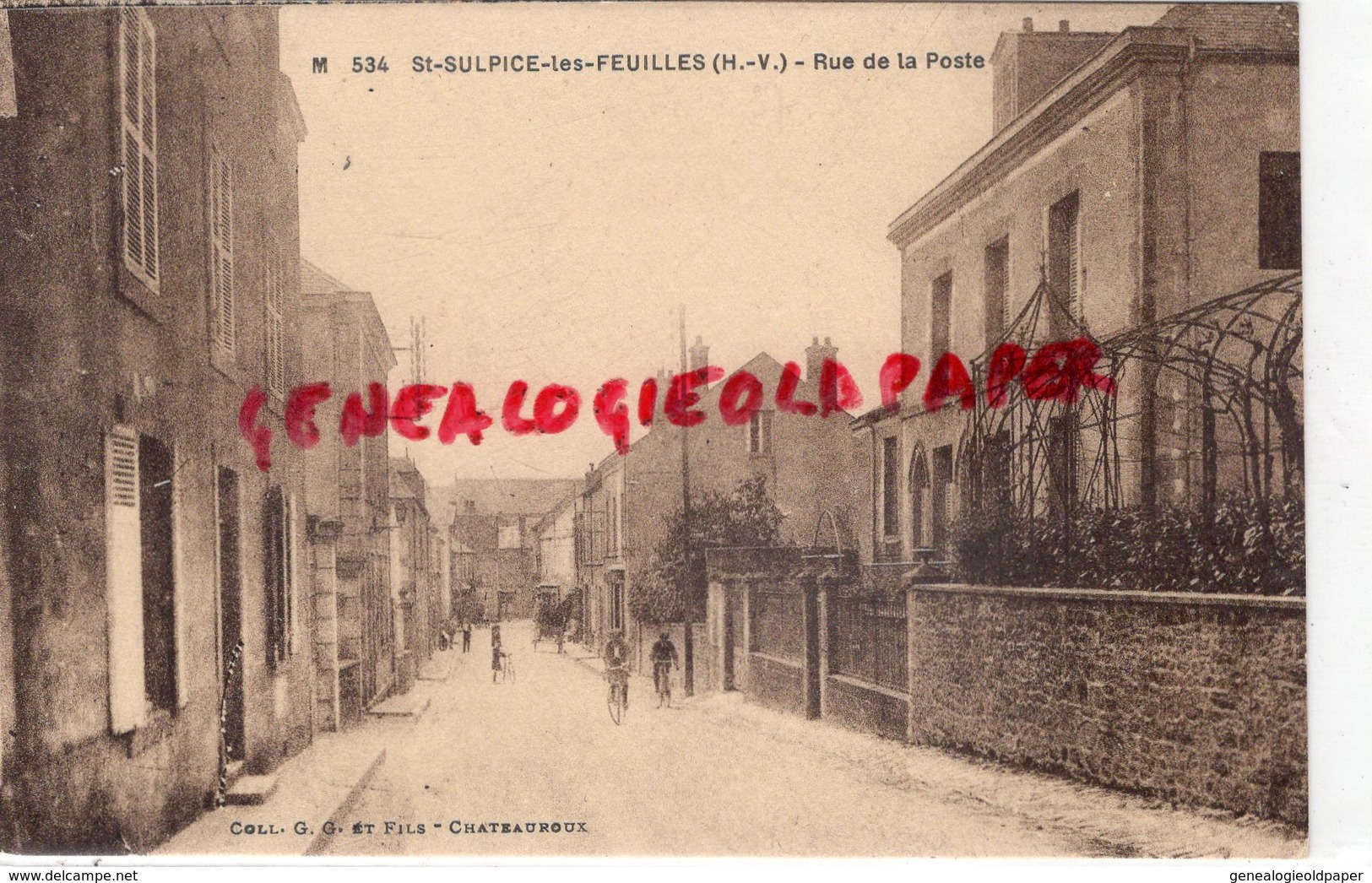 87 - SAINT SULPICE LES FEUILLES - ST SULPICE- RUE DE LA POSTE - EDITEUR G.G. CHATEAUROUX - Saint Sulpice Les Feuilles