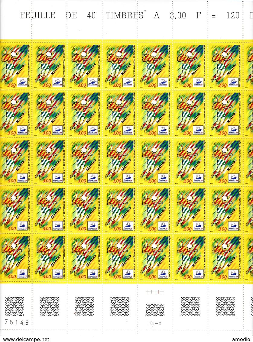 France YT 3076 Football FC Nantes Feuille 50 TP N** - Full Sheets