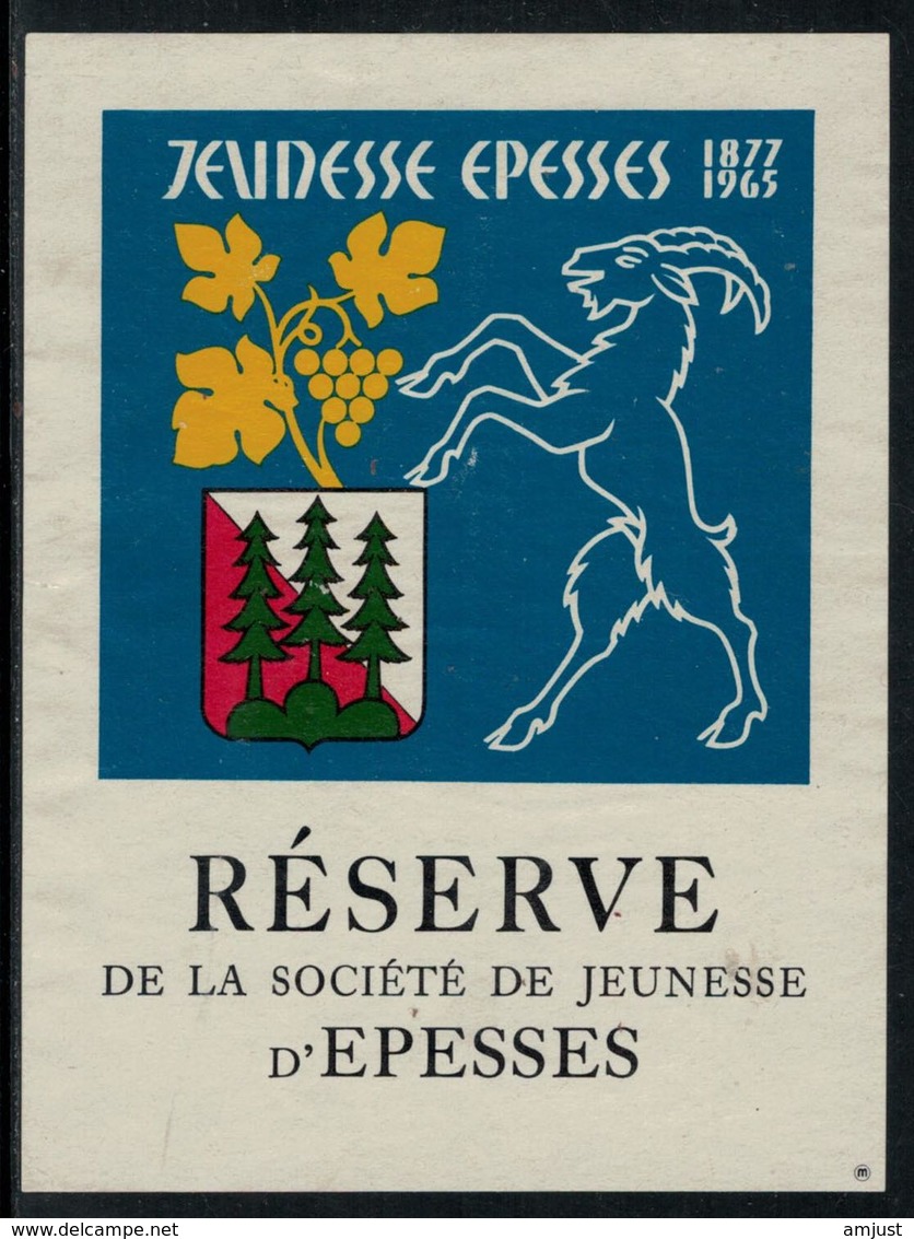 Rare // Etiquette De Vin // Jeunesse //  Epesses, Réserve De La Société De Jeunesse - Autres & Non Classés