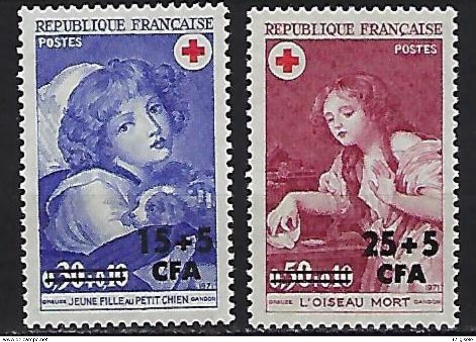 Reunion YT 404 & 405 " Croix-Rouge " 1971 Neuf** - Unused Stamps