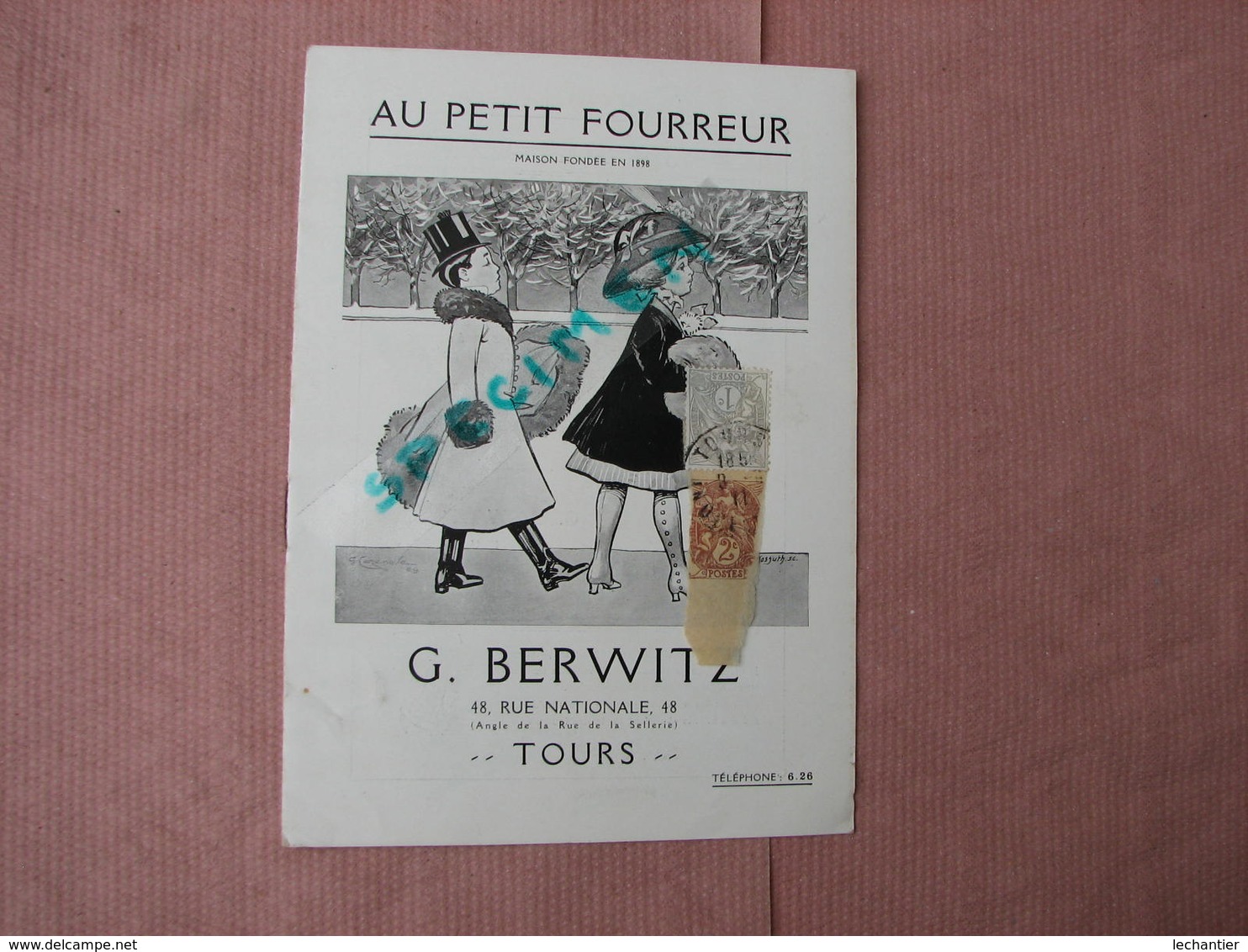 TOURS "Au Petit Fourreur" 1855 G. Berwitz 48 Rue Nat. Catalogue Avec T.B. Clichés TBE - 1800 – 1899