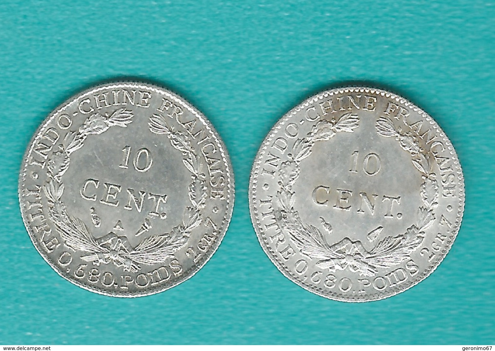 French Indo-China - 10 Centimes - 1927 (KM16.1) 1937 (KM16.2) - Autres & Non Classés