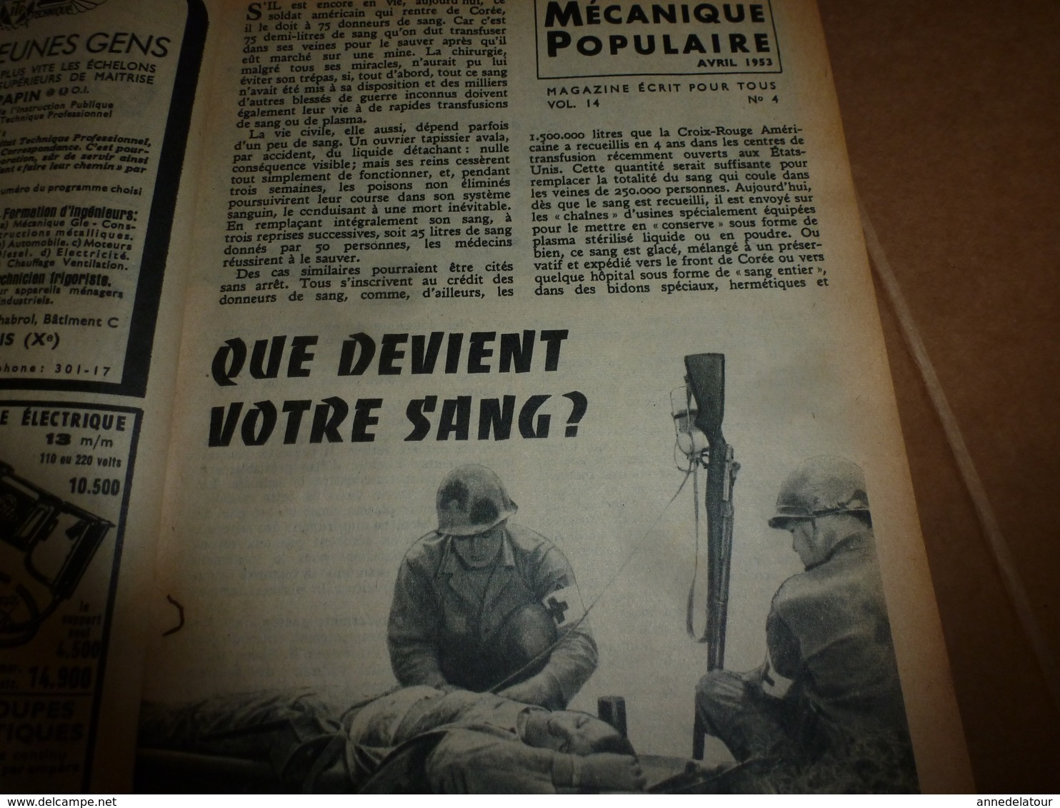 1953 MÉCANIQUE POPULAIRE: Chasse Aux Rayons Cosmiques;Les Motos Américaines;Fabriquer Une Voile;Recherche De Perles;etc - Andere & Zonder Classificatie