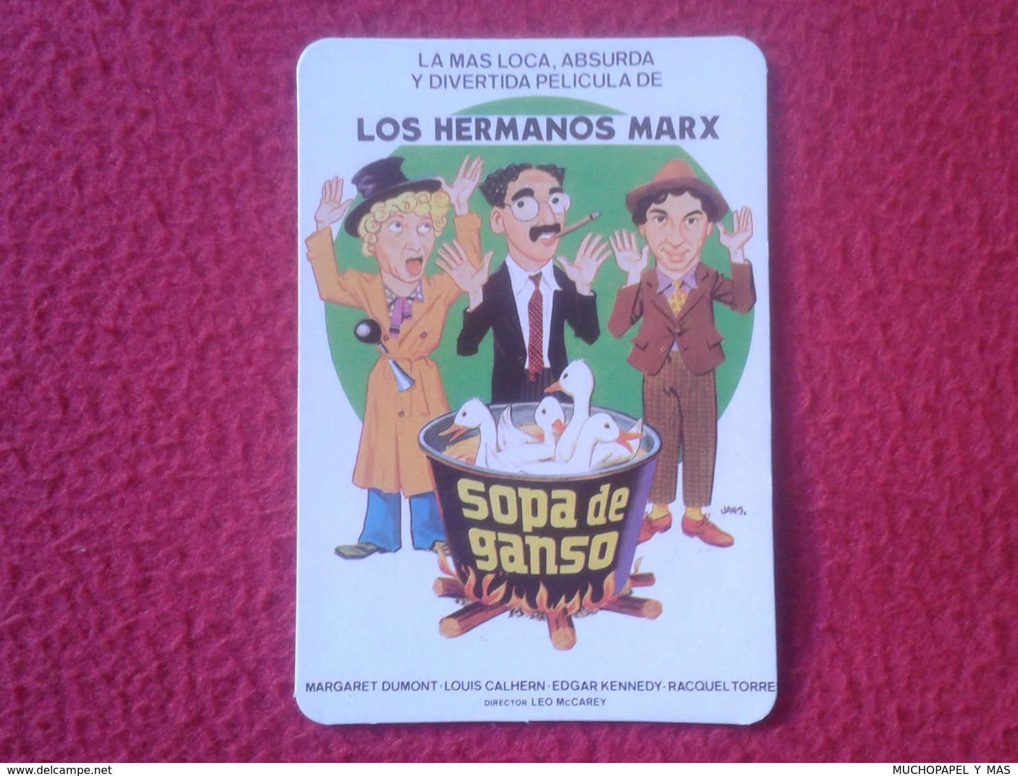 SPAIN. CALENDARIO DE BOLSILLO CALENDAR 1989 LOS HERMANOS MARX SOPA DE GANSO BROTHERS Duck Soup CARICATURAS CARTOON CINE - Tamaño Pequeño : 1981-90