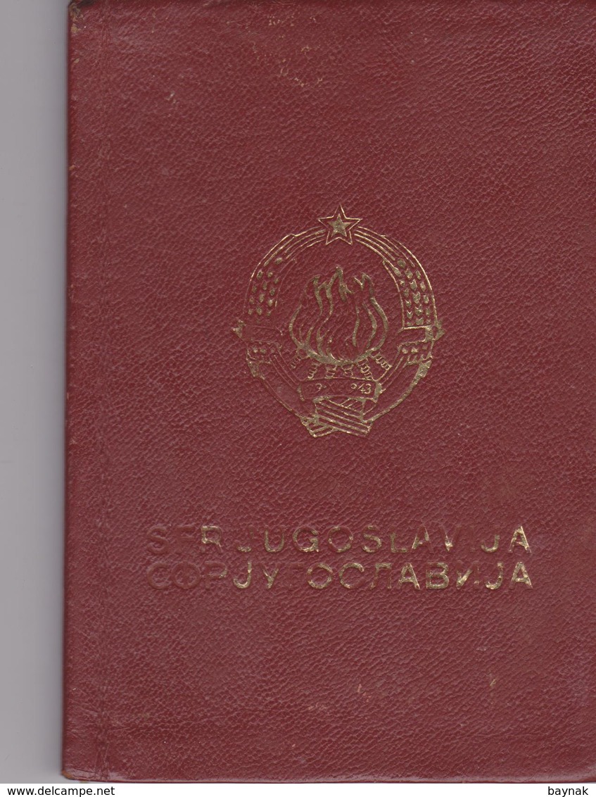 PM63  --  SFR YUGOSLAVIA  --  PASSPORT --  NO PHOTO  ~ 1966  -  VISA    DEUTSCHLAND, BELGIE, UK, SPAIN, PORTUGAL, RUSSIA - Documents Historiques