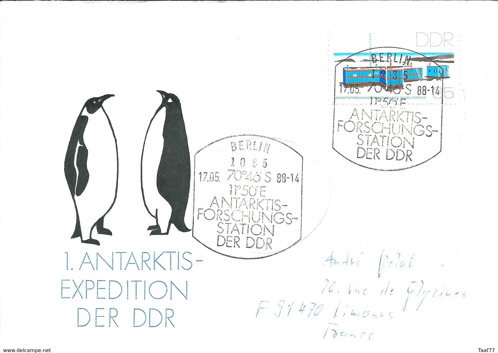 Lettre Avec Timbre Allemagne De L'Est N°2771 Station De Recherche Antarctique De La RDA - 17/05/1988 - Research Programs