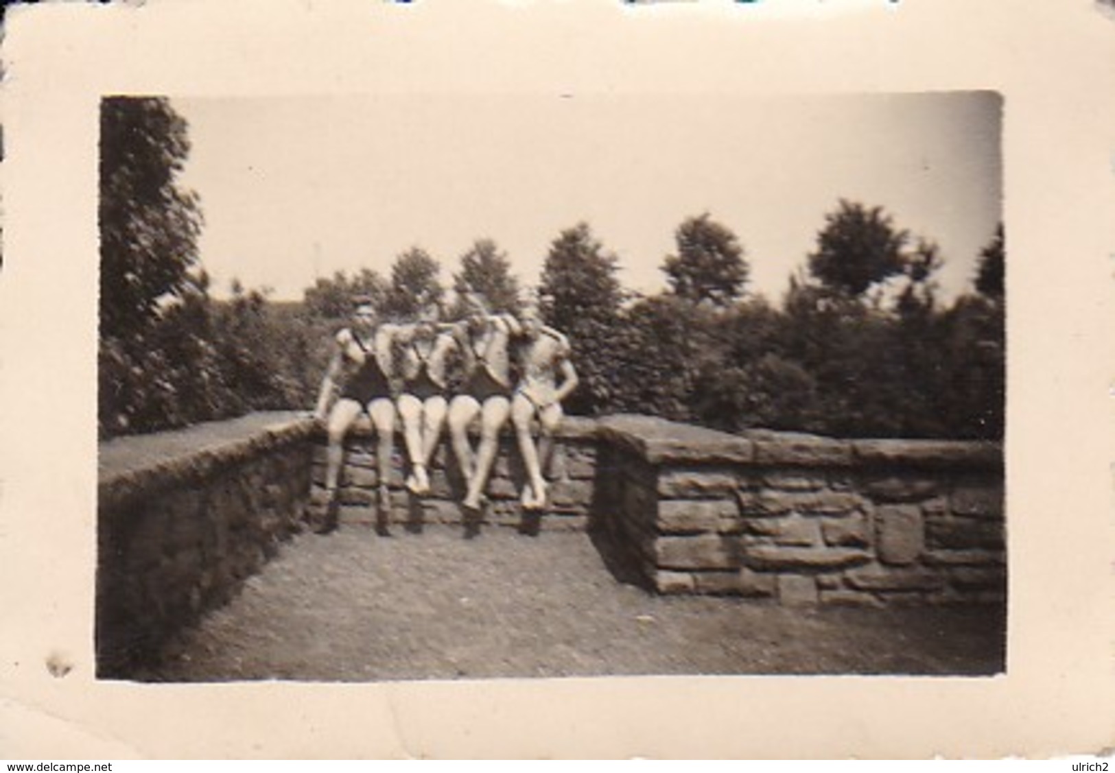 Foto 4 Jungen In Schwimmanzügen - Ca. 1940 - 6*4cm (38624) - Sport