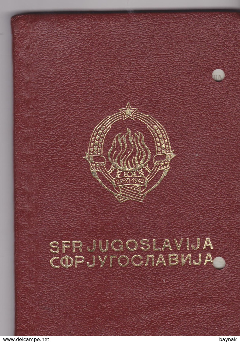 PM44  - SFR  YUGOSLAVIA  - PASSPORT - NO PHOTO  ~ ZIVAN CVITKOVIC  -  KOMPONIST, SIBENIK  -  1966  --  VISA  DEUTSCHLAND - Documentos Históricos