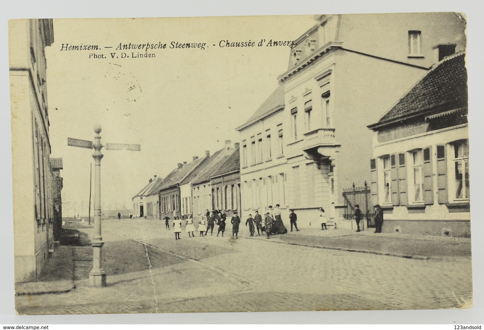 Postkaart Hemiksem - Hemixem Antwerpsche Steenweg 1908 - Hemiksem